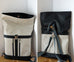 Wanderer - Black&White Vegan-friendly Leather - Rolled-top Backpack