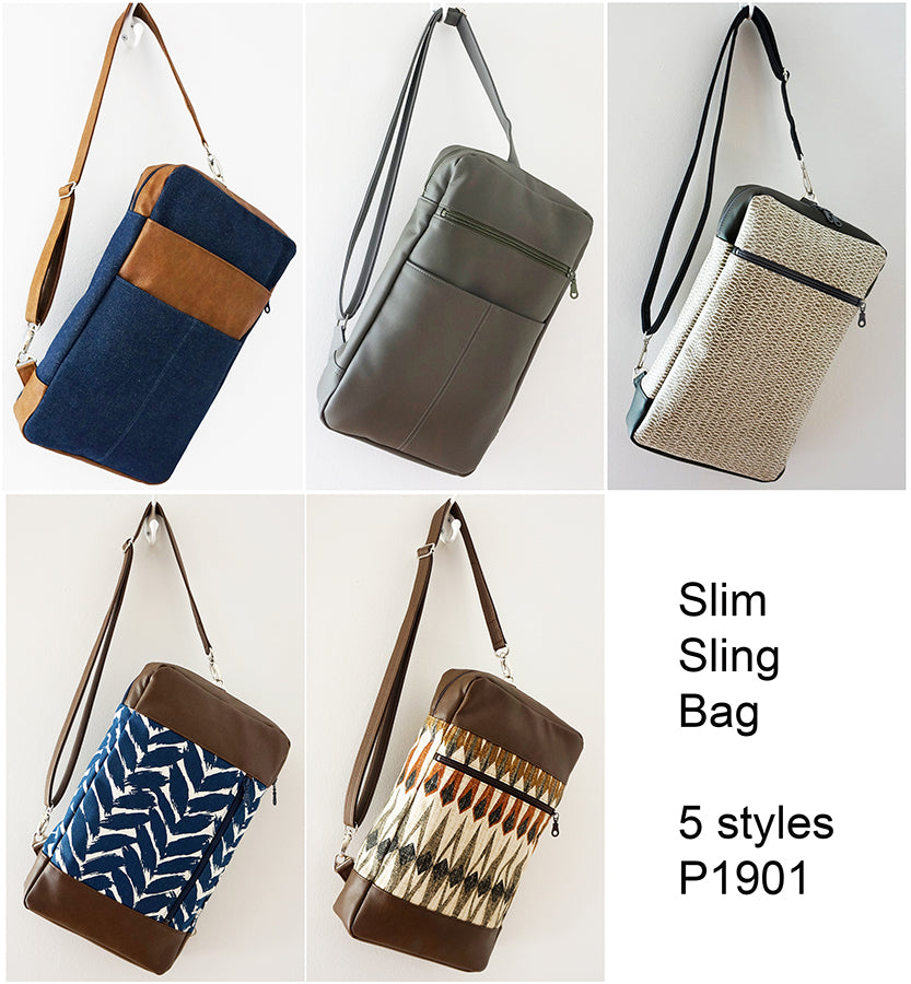 P1901 - Slim Sling Bag Pattern - PDF Download - 5 styles to choose from