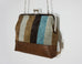 Charlie Clutch Striped Leather Suede Side View