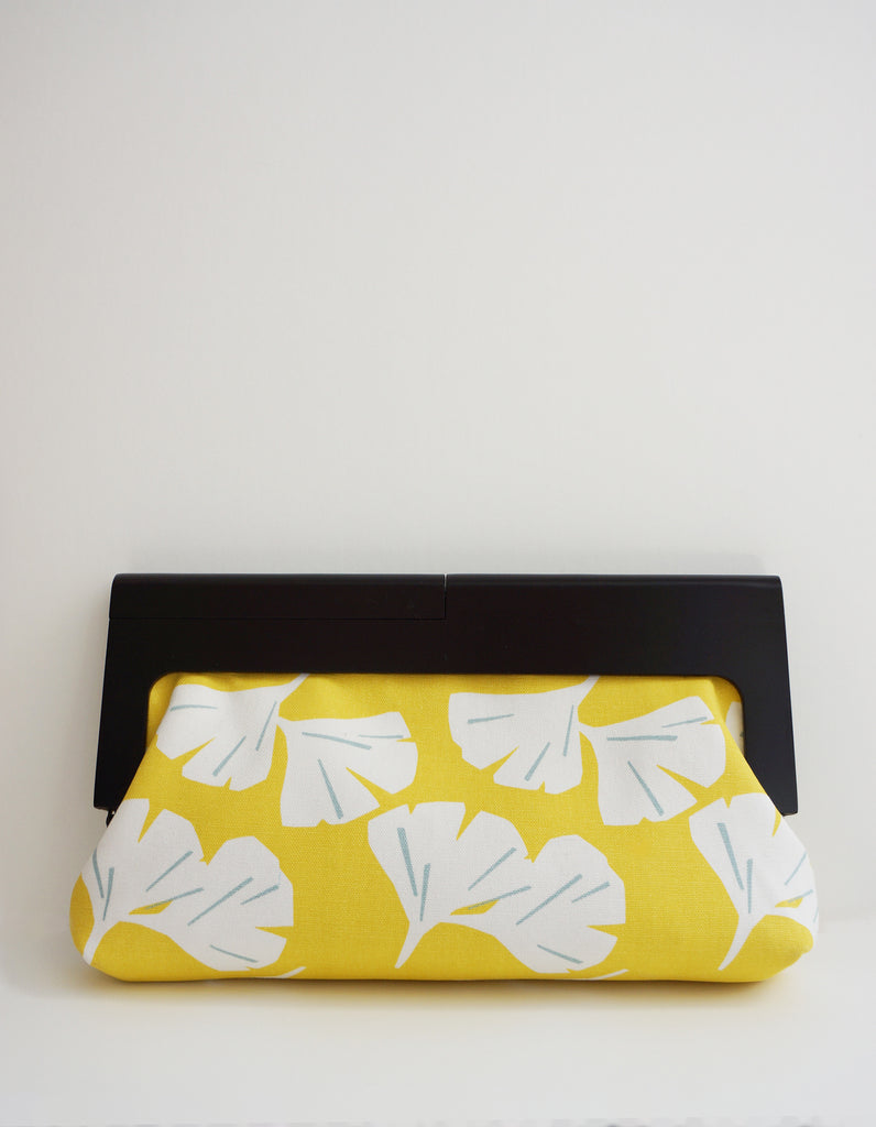 Luisa Ginkgo Clutch with Black Wood Painted Frame