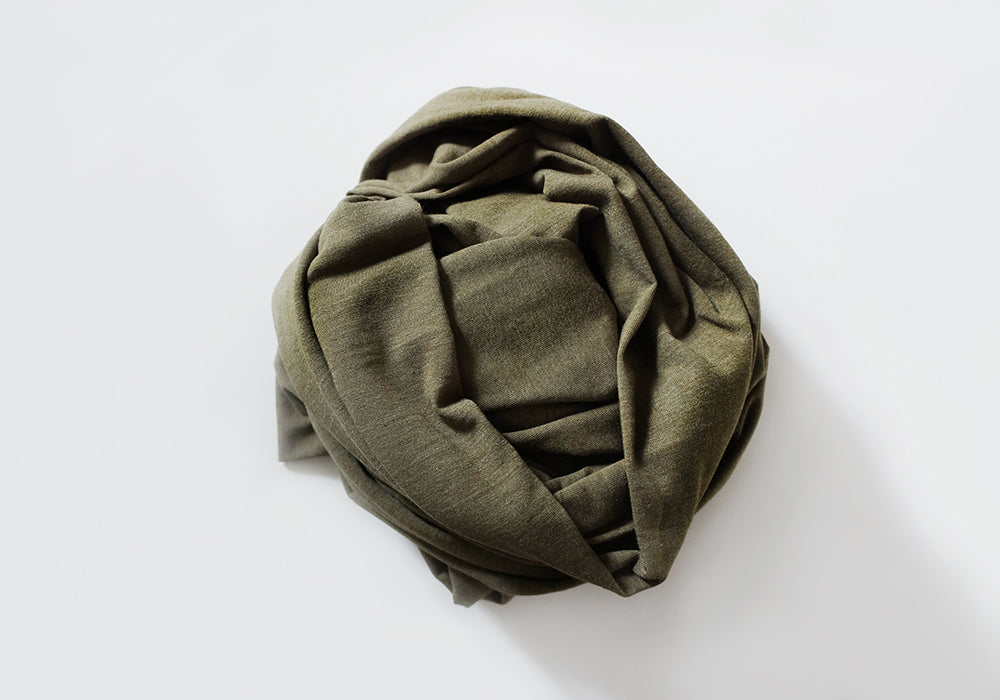 Infinity scarf - Cotton - Olive Green 2-Tone