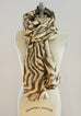 Scarf - Beige Light Brown Zebra - 100% Linen Print