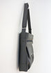 The High Flyer - soft dark grey vegan leather - cross body. shoulder bag - SIDE view