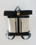 Wanderer - Black&White Vegan-friendly Leather - Rolled-top Backpack