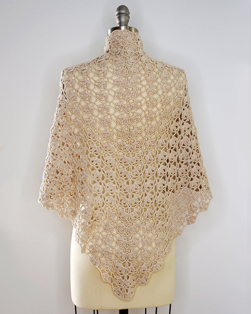 Handmade Crochet Shawl Cotton Cashmere Yarn Beige Linen Handmade – Paco+Lupe